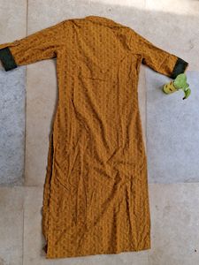 Mustard Embroidery Kurta
