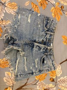 Distressed Denim Shorts