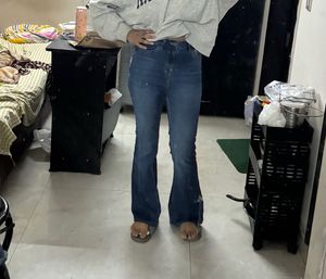 Dark blue bootcut jeans
