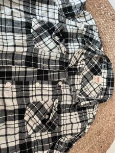 white black checked shirt