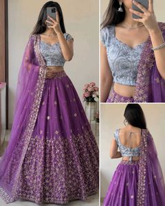 Stunning Lavender Sequined Lehenga Choli