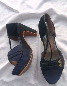 Stylish Navy Blue Platform wedge heels