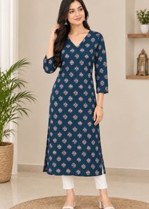 Elegant Teal Printed Kurta