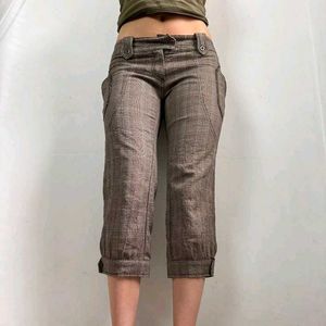 Brown Patterned "ANN TAYLOR" Capris