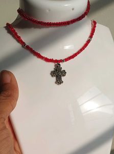 Gothic Red Cross Set Vintage Y2k Korean Japanese