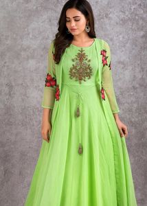 Ethnic Gown With Shrug 🌷💚