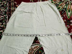 Embellished White Comfort Pants