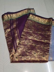 Cotton Blend Pure Gadwal Pattu Saree