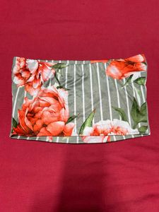 Floral Strapless Tube Top (Trendy Summer Wear)