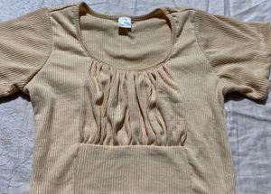 Cute Beige Crop Top