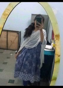 Elegant Blue Printed Kurta Set anarkali gown