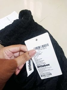 Stylish Black Knit Textured Top