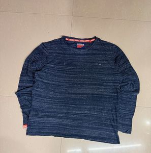 Superdry Men's Blue Marl Long Sleeve T-Shirt