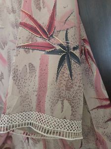 Stylish Printed Kurta with Lace XL