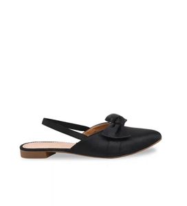 Stylish Black Slingback Flats with Bow Detail