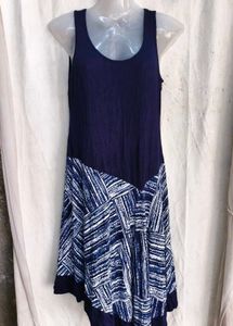 Navy Blue Print Dress