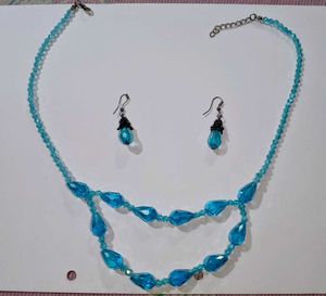 Blue Crystal Necklace Set