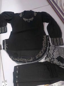 Elegant Black dress with pent dupatta