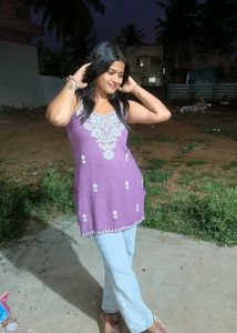 Embroidered Purple Kurta