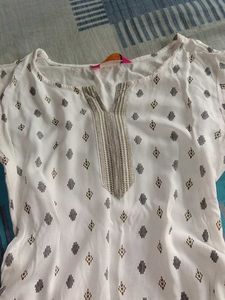 White Printed Kurta