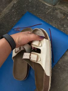 White Double Strap Sandals