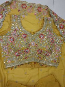 New Yellow choli with Palazzo and shrug