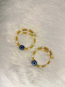 Evil Eye Beaded Bracelets Kids 2 Pcs Set