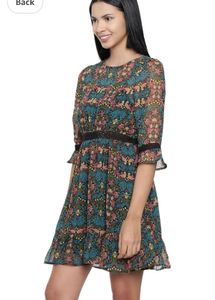 Chumbak Women’s Floral Dress |M| Knee-Length
