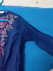 Embroidered Blue Kurta Suit Set