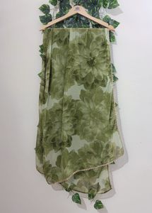 Elegant Green Floral Kurta Set with Dupatta