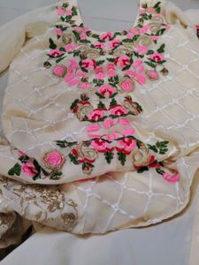 Embroidered Cream Kurta