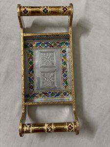 German Silver Plated Rectangular Tray With Handles