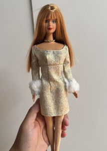 Vintage Barbie Doll with Glitter Dress