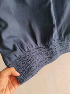 Blue Cropped Shirt