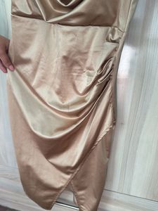 Satin Cowl Neck Mini Dress