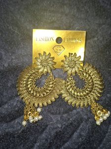 Golden Oxidised Earings