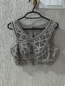 Sparkling Embellished Crop Blouse