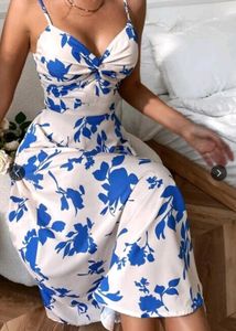 Floral Print Midi Dress, beach wear