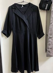Elegant collar Wrap skater Dress 😍