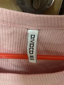 Pink Ribbed Cropped Top