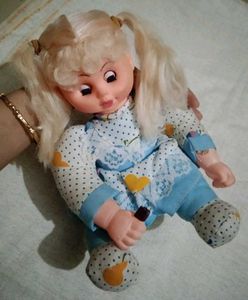 Vintage Cloth Doll with Pigtails