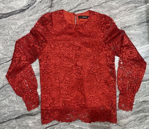 Elegant Red Lace Top