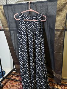 Navy & White Heart Print Maxi Dress