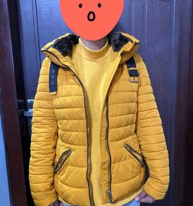 zara Mustard Puffer Jacket