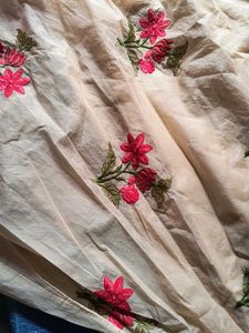 Embroidered Peach Ethnic Gown