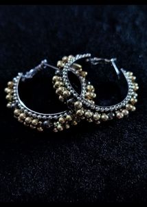 Boho Beaded Hoop Earrings