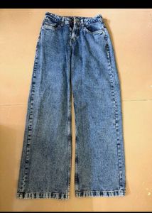 Blue Wash Wide Leg Jeans
