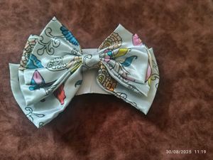 Handmade Floral Print Hair Bow