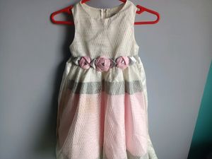 White And Baby Pink Colour's Frock