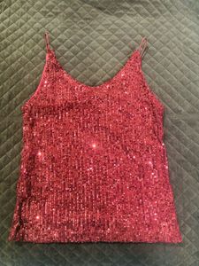 Sparkly Red Camisole Top